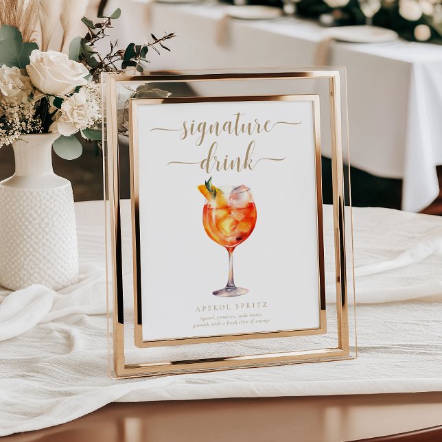Leyton Gold Modernes Minimal Signature Drink Zeich Poster (Von Creator hochgeladen)