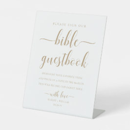 Leyton Gold Sign Our Bible Wedelbook Sockelschild