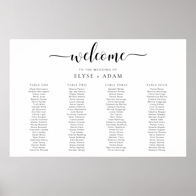 Leyton Minimal 4 Bankett Tischplatine Poster (Vorne)