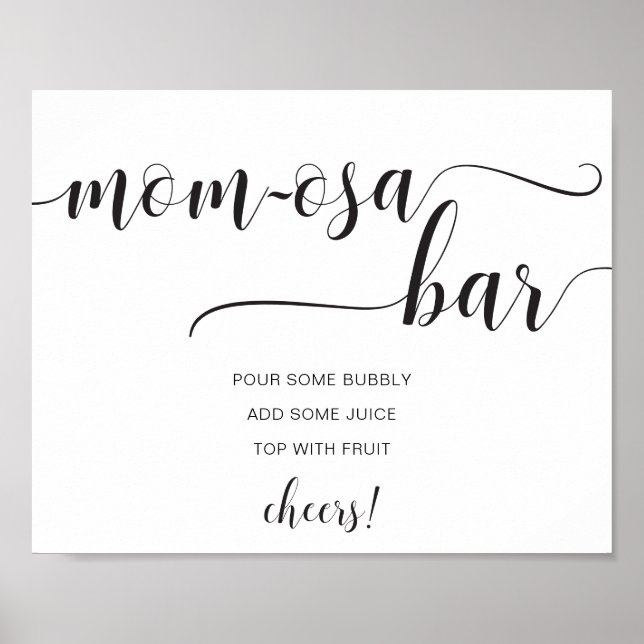 Leyton Modern Minimal Momosa Bar Sign Poster (Vorne)