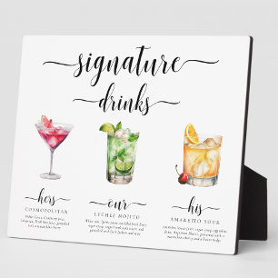 Leyton Moderne Minimal Signature Drinks Zeichen Fotoplatte