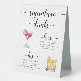 Leyton Moderne Minimal Signature Drinks Zeichen Tischaufsteller