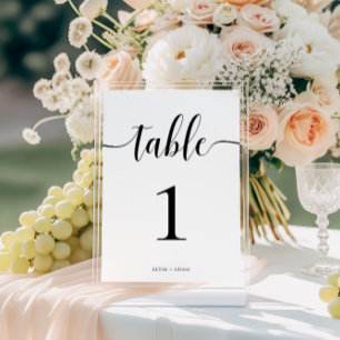 Leyton Moderne Minimalistische Hochzeit Tischnumme Einladung