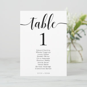 Leyton Moderne Minimalistische Hochzeit Tischnumme Einladung