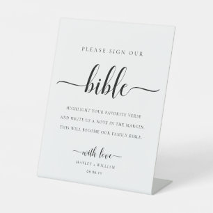 Leyton Sign Our Bible Wedding Guest Book Sockelschild
