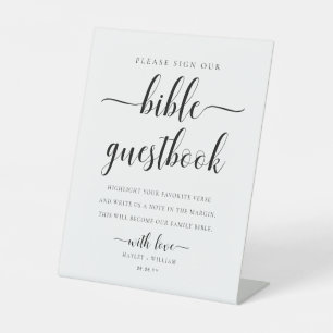 Leyton Sign Our Bible Wedding Guestbook Sockelschild