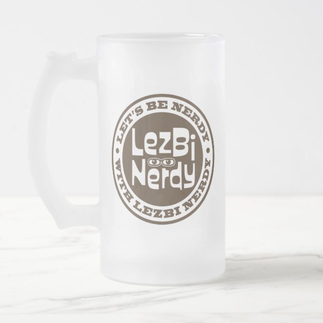 Lezbi Nerdy Frosty Mug Mattglas Bierglas (Links)
