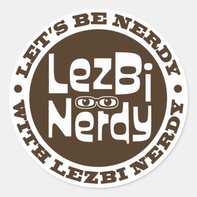 Lezbi Nerdy Sticker (Vorderseite)