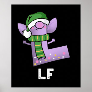 Lf Funny Letter L Pun Dark BG Poster