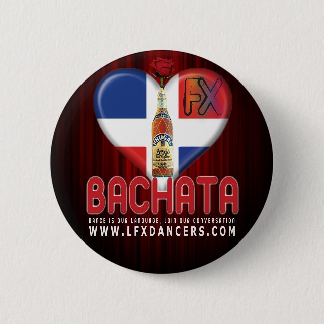 LFX Tänzer-Knopf lyrisches Bachata FX Rosa Brugal Button (Vorderseite)