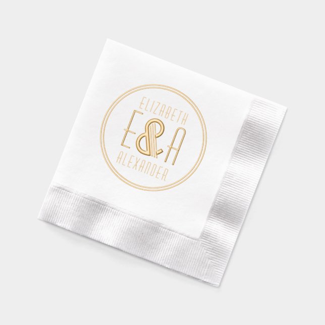 LG Art Deco 2F Ampersand Couple 2 Noms Initiaux Rn (Gauche)