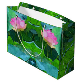 LG Geschenktasche Pink Lotus Abstrakt Große Geschenktüte