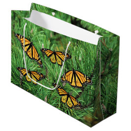 Lg Gift Bag Monarch auf Pine Boughs Große Geschenktüte