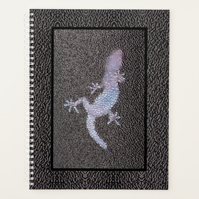 LG Planner Gecko auf Glas Planer (Vorderseite)