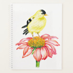 Lg Planner Goldfinch sur Coneflower