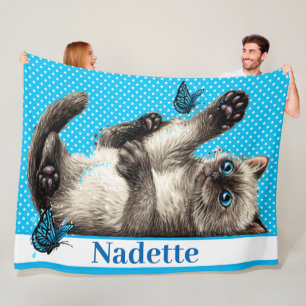 Lg Wertvoll Kitten Fleece Blanket