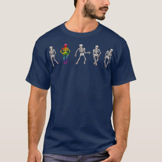 LGB Party Dancing Skeletts Gay Pride Halloween Co T-Shirt
