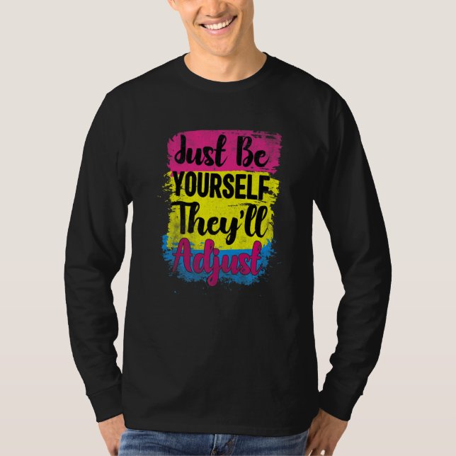 LGBbt Pan Flag Sie selbst, sie passen Pansexual P T-Shirt (Vorderseite)