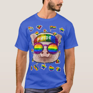 LGBbt Pig Gay Pride Month Farm Animal Rainbow Lesb T-Shirt