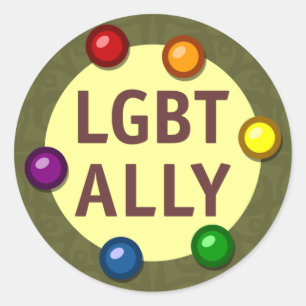 LGBT Ally Baubles Round Aufkleber