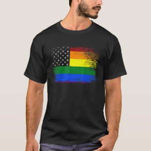 LGBT American Flag Gay Lesbian Transgender Prix R T-Shirt