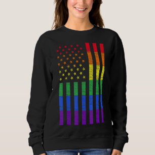 Lgbt American Flag Pride Rainbow Gay Lesbian Bi Tr Sweatshirt