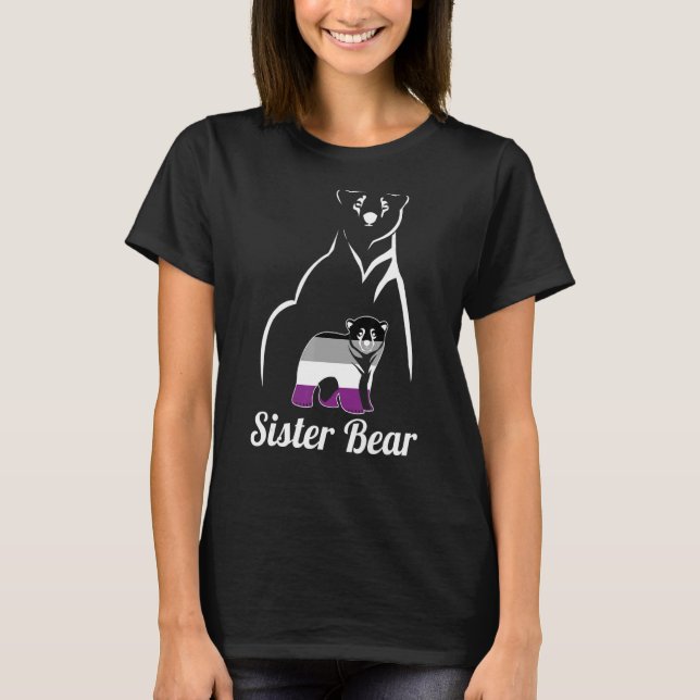 LGbt Asexual Sister Bear Ace Prilag Flag T-Shirt (Vorderseite)