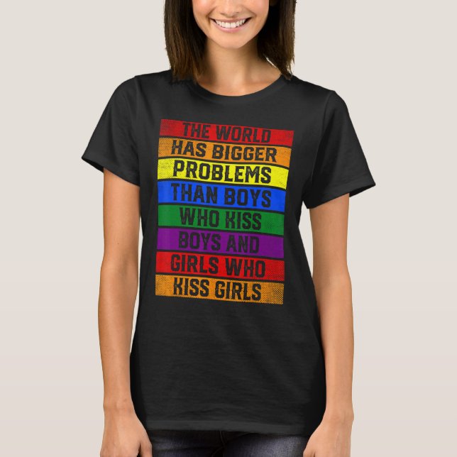 LGBT auf der Welt zu unterstützen hat größere Prob T-Shirt (Vorderseite)