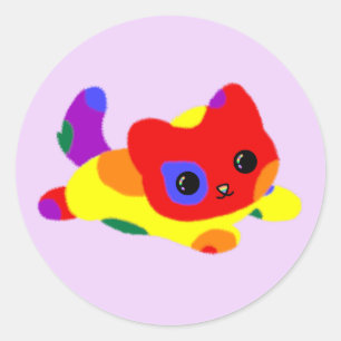 LGBT+-Aufkleber für Katzen Runder Aufkleber