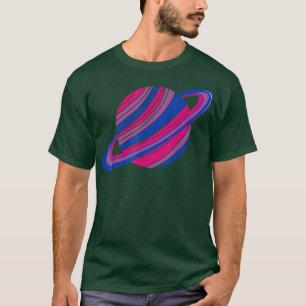 LGBT Bi Prix Saturn Biseuality Flag LGBT Que Bi T-Shirt