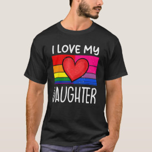 LGBT Bisexueller Stolz I Liebe meine Tochter Bi He T-Shirt