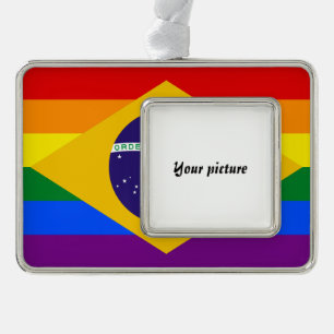 LGBT Brasilien Rahmen-Ornament Silber