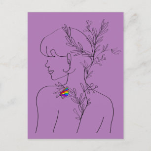 LGBT Butterfly Girl, Hübsches Mädchen, beste LGTB  Postkarte