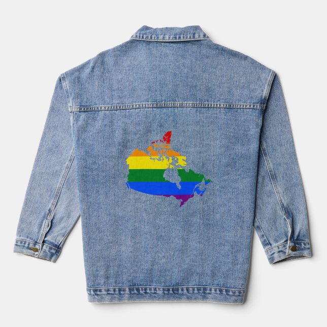 LGBT Canadian pride map  Jeansjacke (Rückseite)