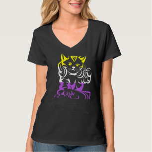LGBT Cat DJ Music Third Gender Que Pride Non B T-Shirt