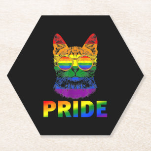 LGBT Cat Gay Pride LGBTQ Regenbogenflagge Cool Sun Untersetzer