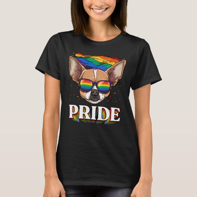 Lgbt Chihuahua Gay Pride Lgbtq Rainbow Flag Sungla T-Shirt (Vorderseite)