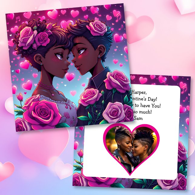 LGBT Couple Anime Personalisiert Valentinstag Karte (Von Creator hochgeladen)