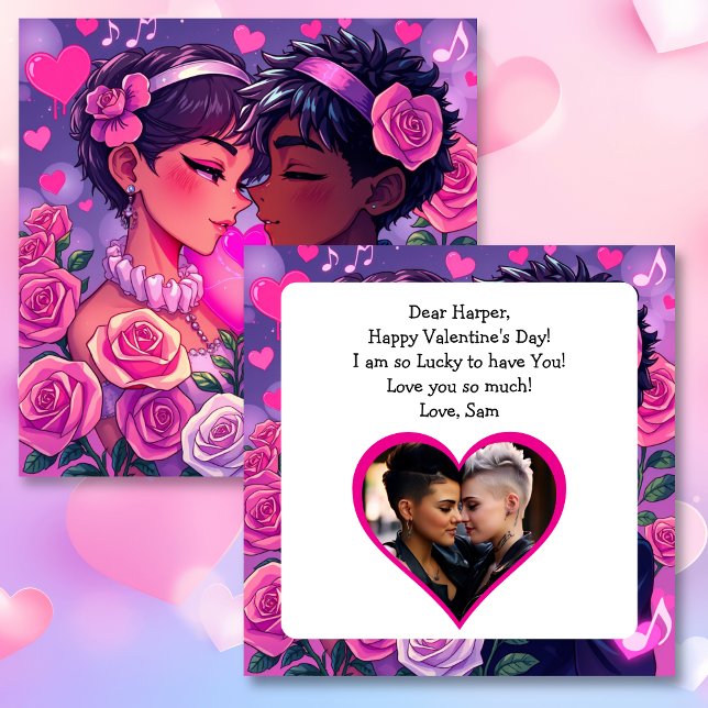 LGBT Couple Anime Personalisiert Valentinstag Karte (Von Creator hochgeladen)