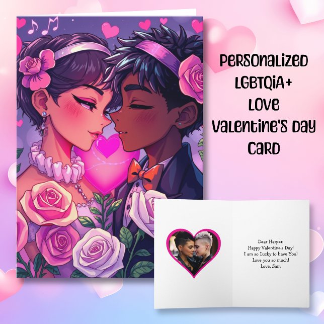 LGBT Couple Anime Personalisiert Valentinstag Karte (Von Creator hochgeladen)
