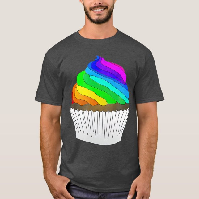 LGBT Cupcake Rainbow - Farbeisen LGBTQ T-Shirt (Vorderseite)