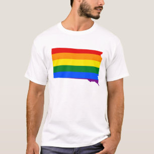 LGBT Dakota du Sud, US State flag map T-Shirt