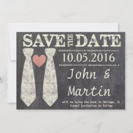 LGBT - Das Knot-Imitat-Chalkboard Save the Date bi