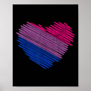 Lgbt Die Biual Pride-Flagge Herz Pride Regenbogen Poster