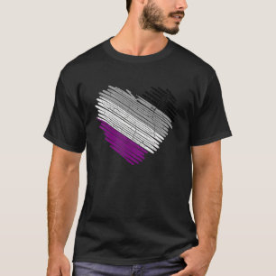 LGBt die Flagge für den asexuellen Herzrhythmus de T-Shirt