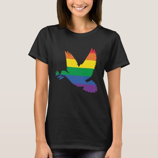LGBT Dove World Peace Pride Peace Dove T-Shirt (Vorderseite)