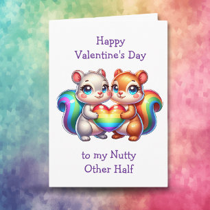 LGBT+ Eichhörnchen Valentinstag Personalisiertes F Karte