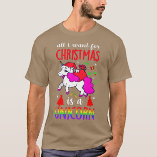 LGBT Einhorn Weihnachten Alles, was ich zu Weihnac T-Shirt