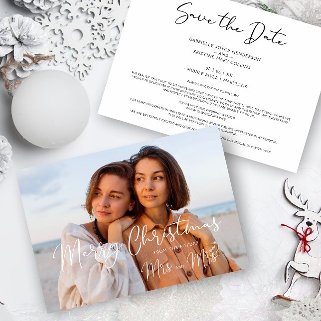 LGBT Elegant Mrs & Mrs Christmas Couple Wedding (LGBT Elegant Mrs & Mrs Christmas Couple Wedding Save the Date.)