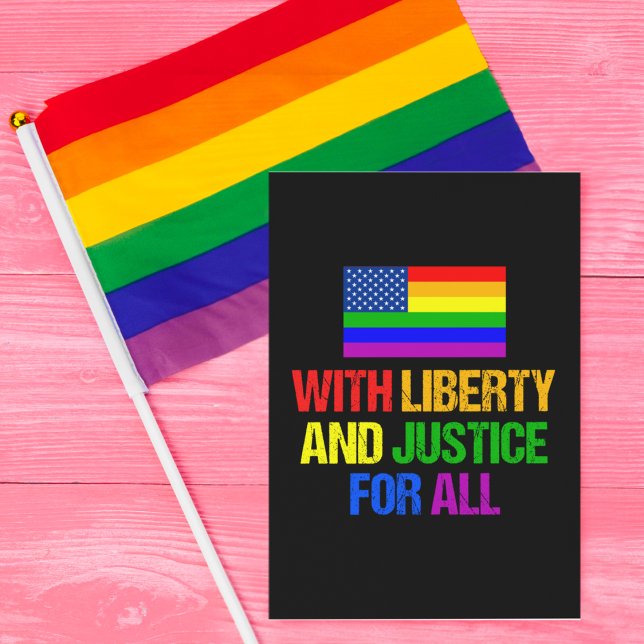 LGBT Equal Rights Rainbow American Flag Postkarte (Von Creator hochgeladen)